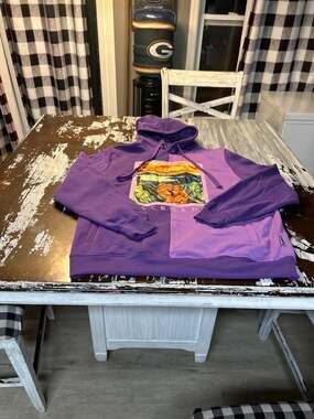 Rebel Minds Scream Split Polar Bear Pullover Hoodie Purple